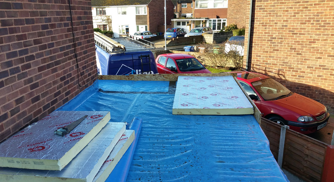 Warm Flat Roof in progress...