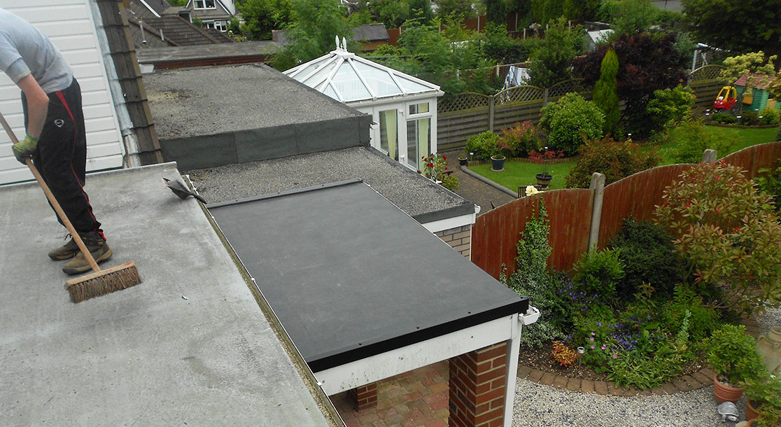 EPDM Flat Rubber Roof Replacement